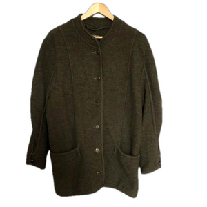 Vintage Geiger Austrian Loden Virgin Wool Loose Fit Cardigan Size 42 Large